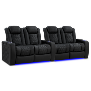 Valencia Tuscany Luxury Edition row of 4 double loveseat configuration Graphite leather