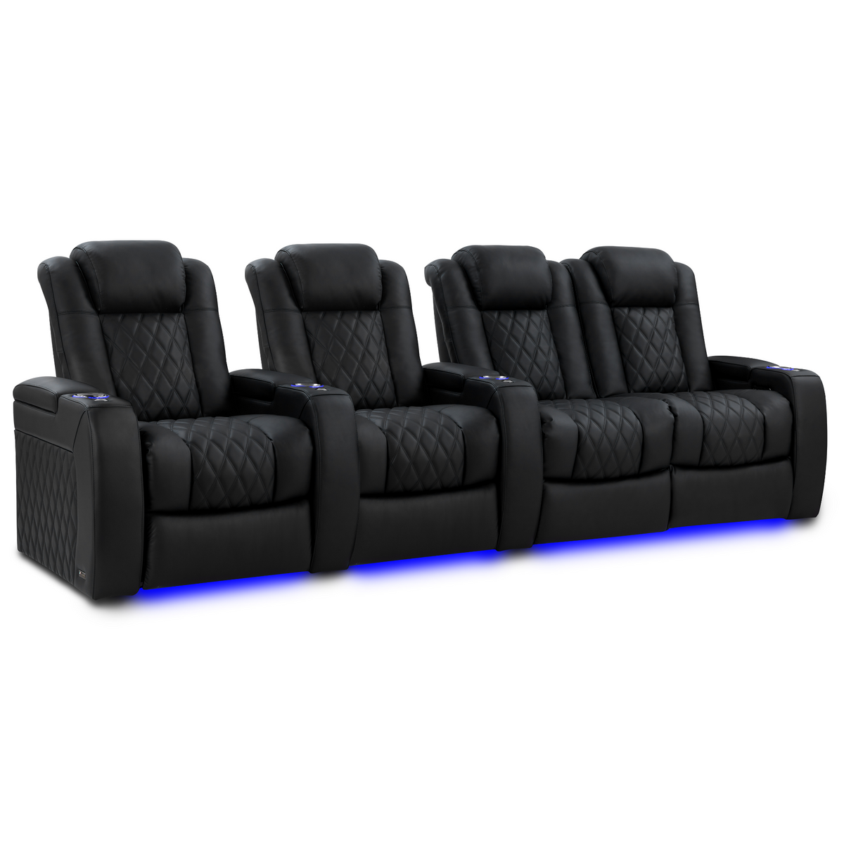 Valencia Tuscany Luxury Edition row of 4 loveseat right Graphite home theater seating