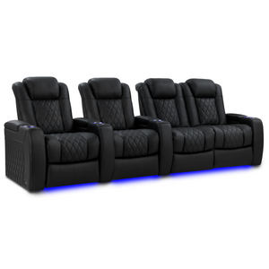 Valencia Tuscany Luxury Edition row of 4 loveseat right Graphite home theater seating