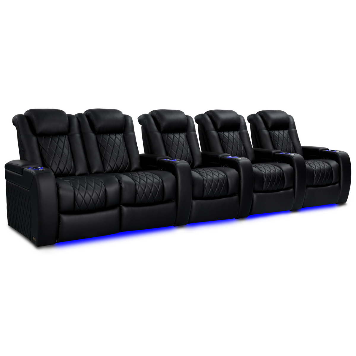 Valencia Tuscany Heat and Massage row of 5 loveseat left home theater seating configuration