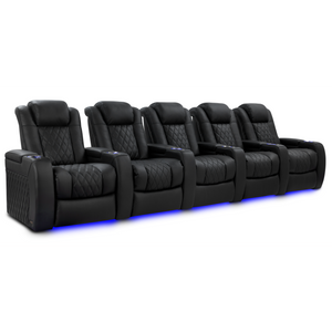 Valencia Tuscany Luxury Edition row of 5 home theater seating Graphite Italian leather power recliner