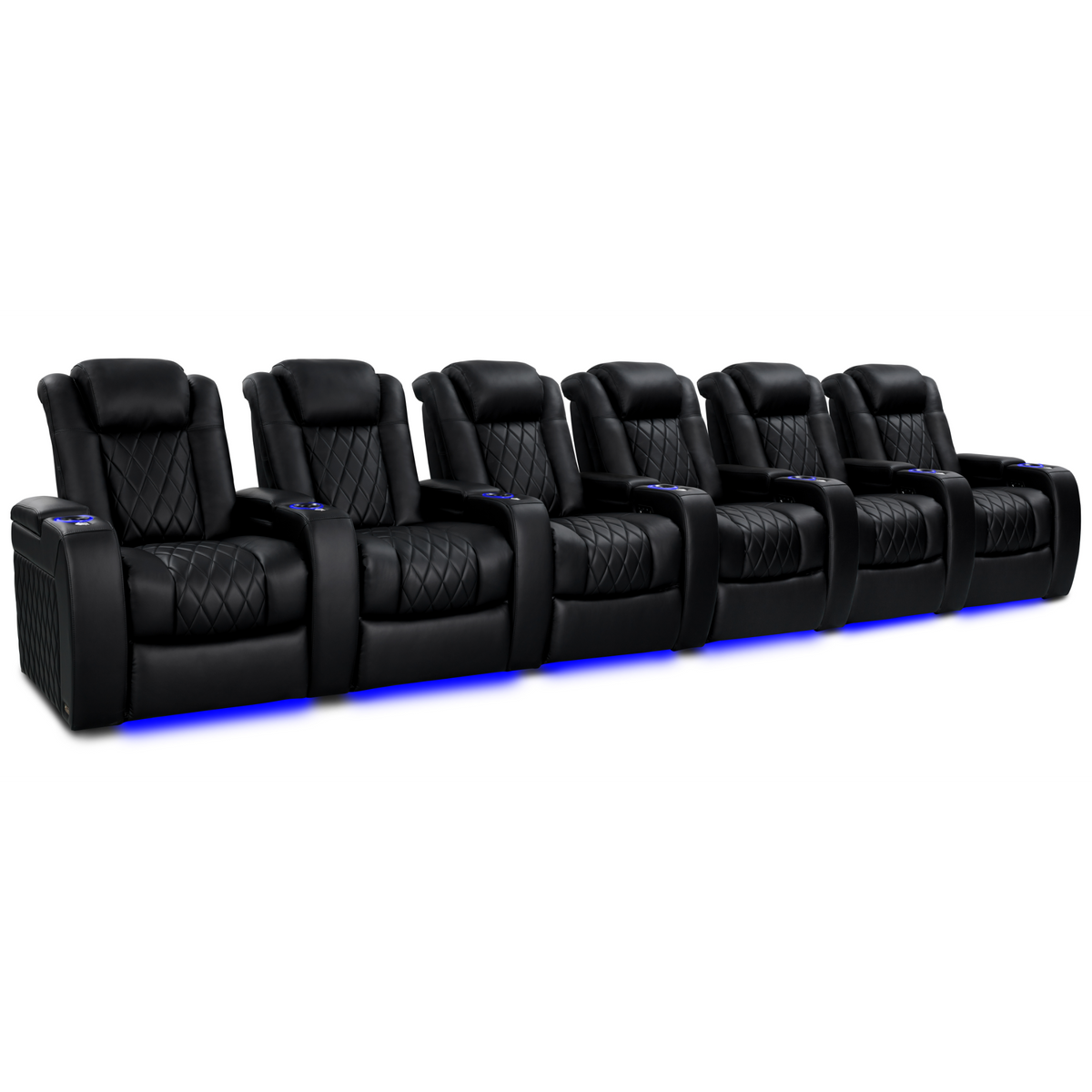 Valencia Tuscany Heat and Massage row of 6 home theater seating luxury cinema room