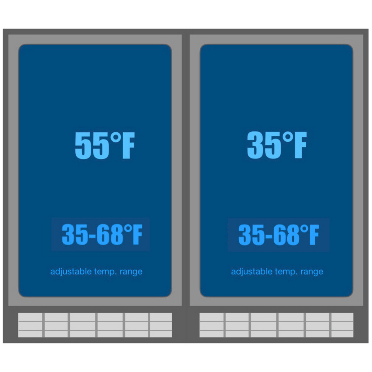 KingsBottle 30" Combination Beer and Wine Cooler with Low-E Glass Door