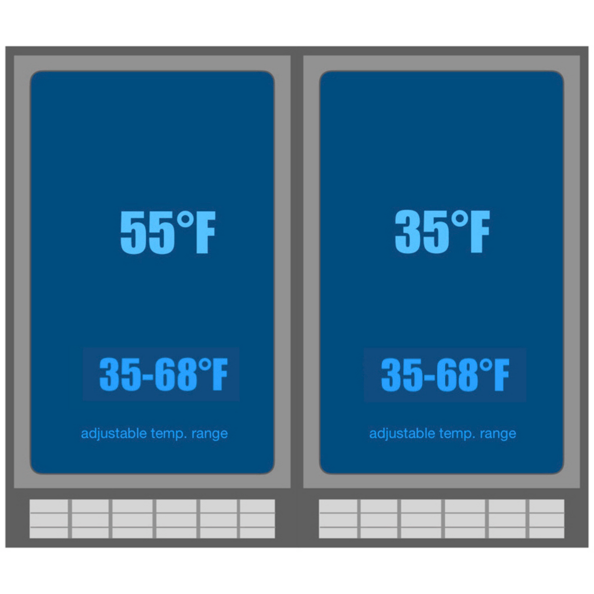 KingsBottle 36" Beer and Wine Cooler Combination with Low-E Glass Door