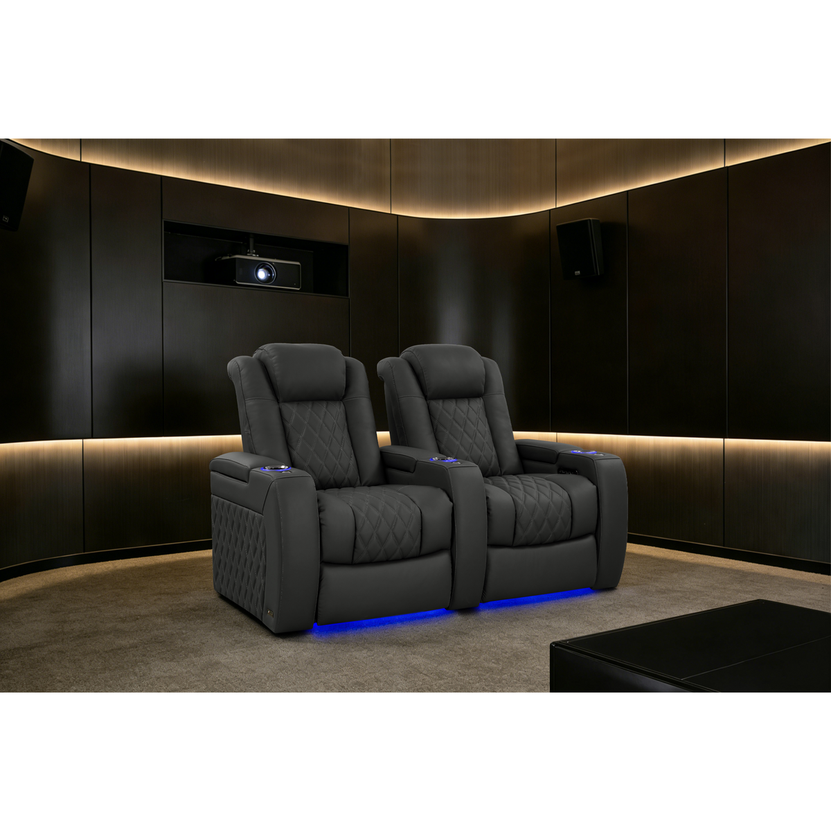 Valencia Tuscany Luxury Edition Home Theater Seating | Semi-Aniline Italian Nappa Leather Power Recliner