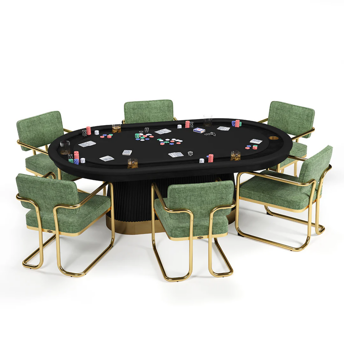 RAM Game Room Prohibition Texas Hold'em Poker Table Full Set