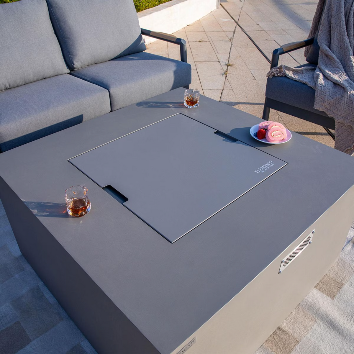 Elementi Plus Rocky 43" Square Fire Table — Propane
